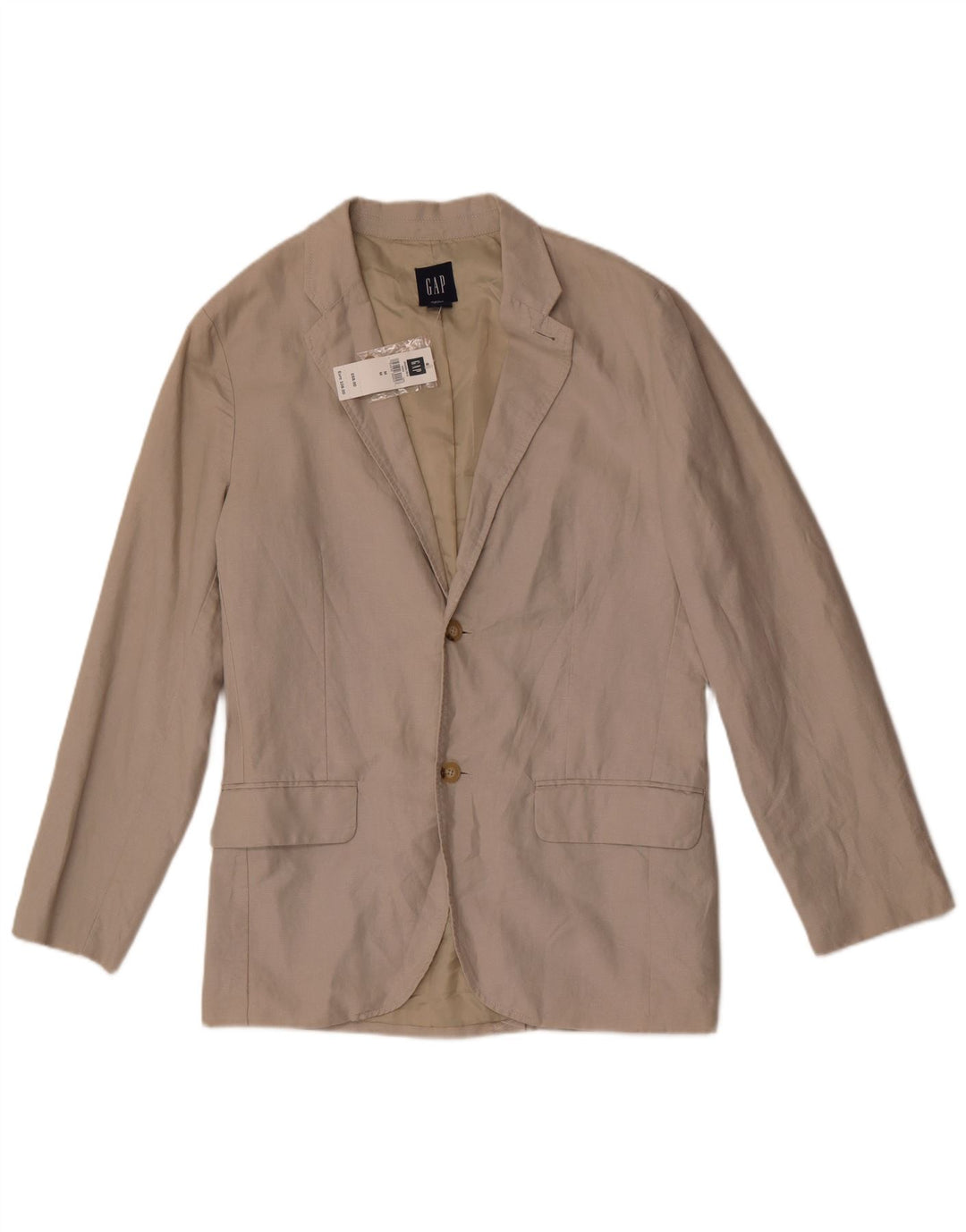 Gap Herre 2 Button Blazer Jacket UK 38 Medium Grey Linen