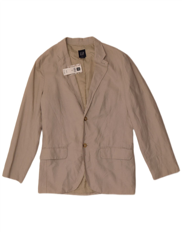 Gap Herre 2 Button Blazer Jacket UK 38 Medium Grey Linen