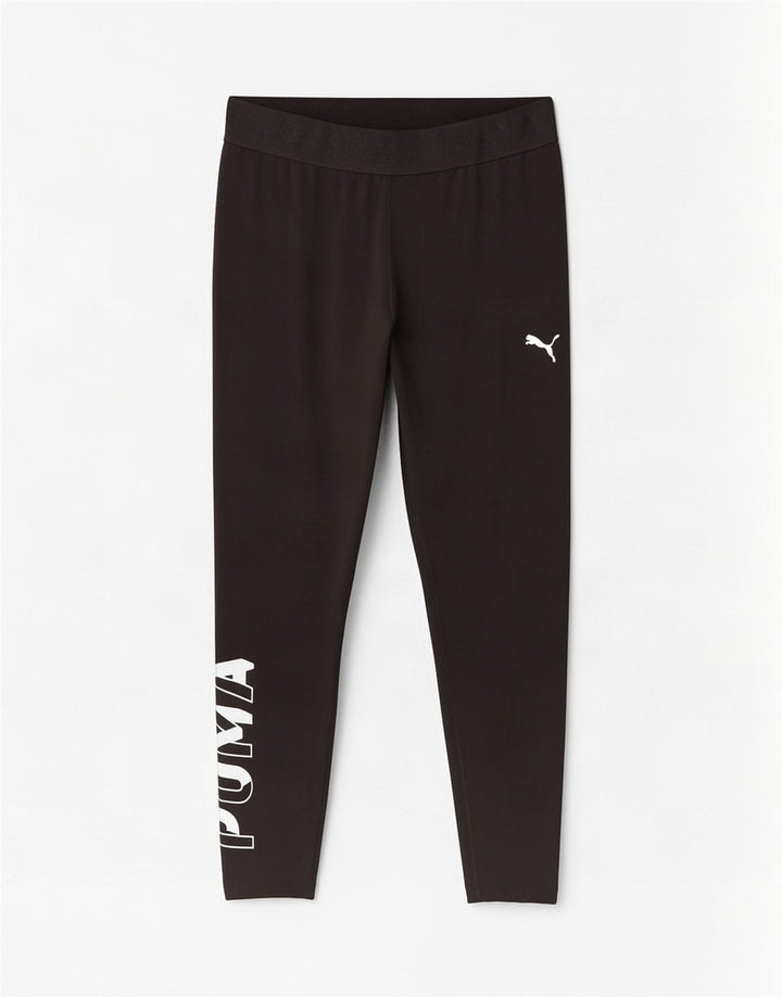 Puma Womens Crop Graphic Leggings UK 16 Large Black