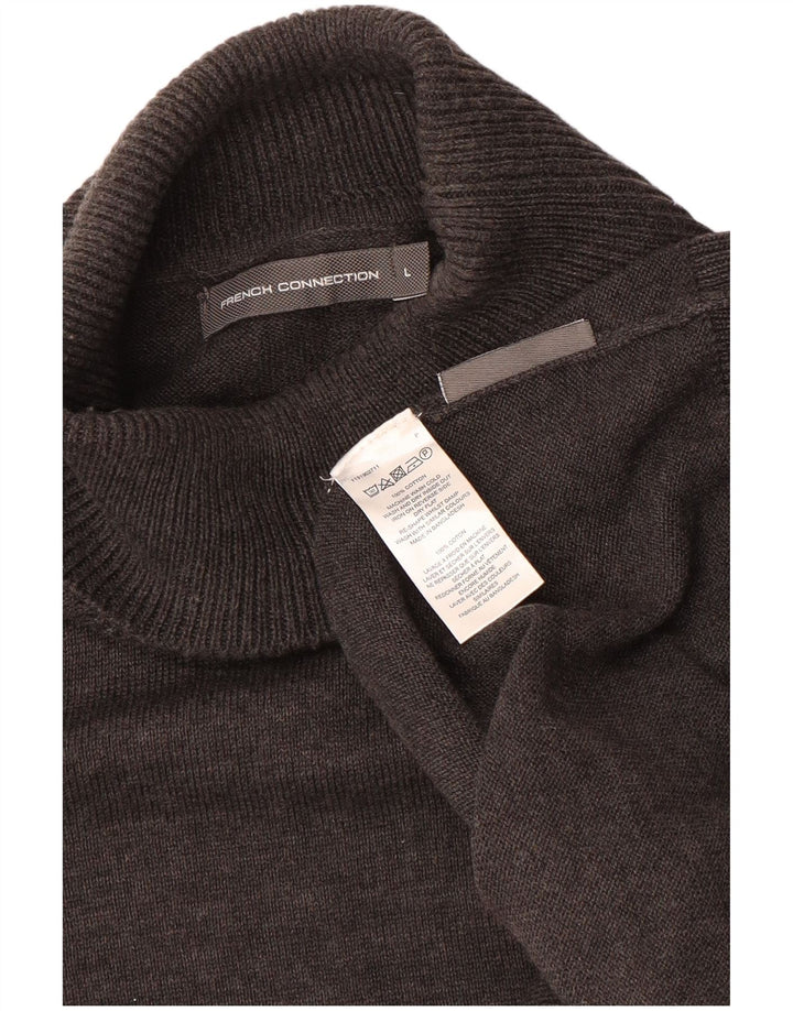 French Connection Herre rullehals sweater stor brun bomuld