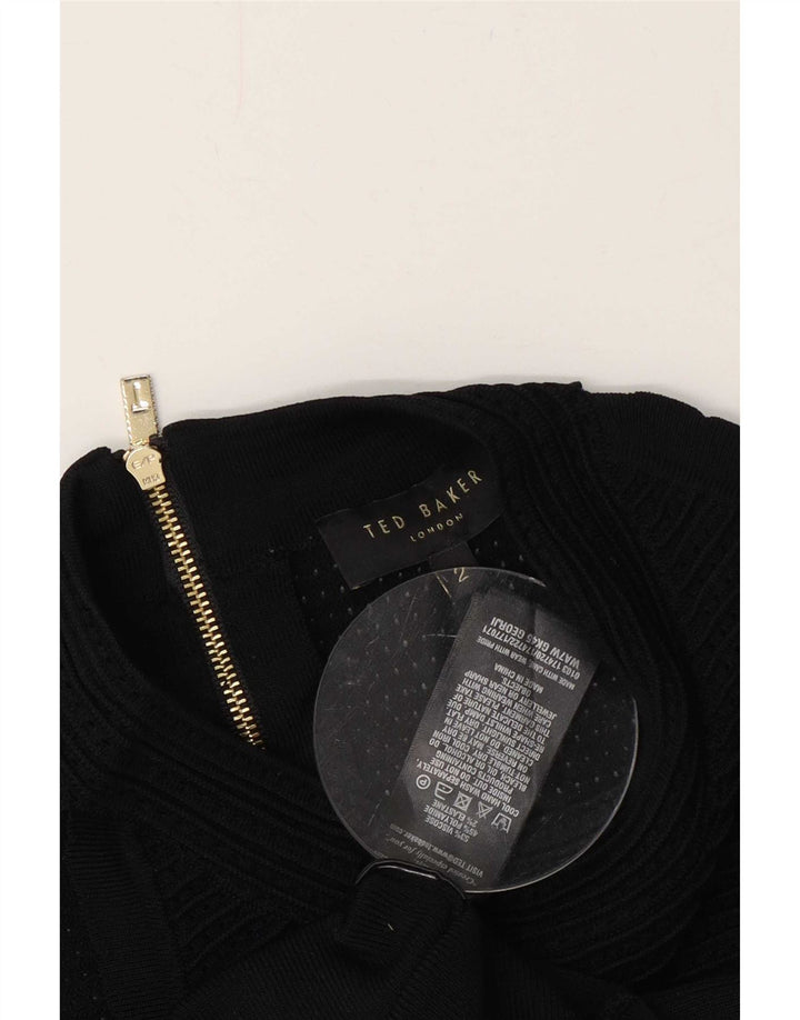 Ted Baker Damebluse Top Størrelse 2 Small Black Viscose