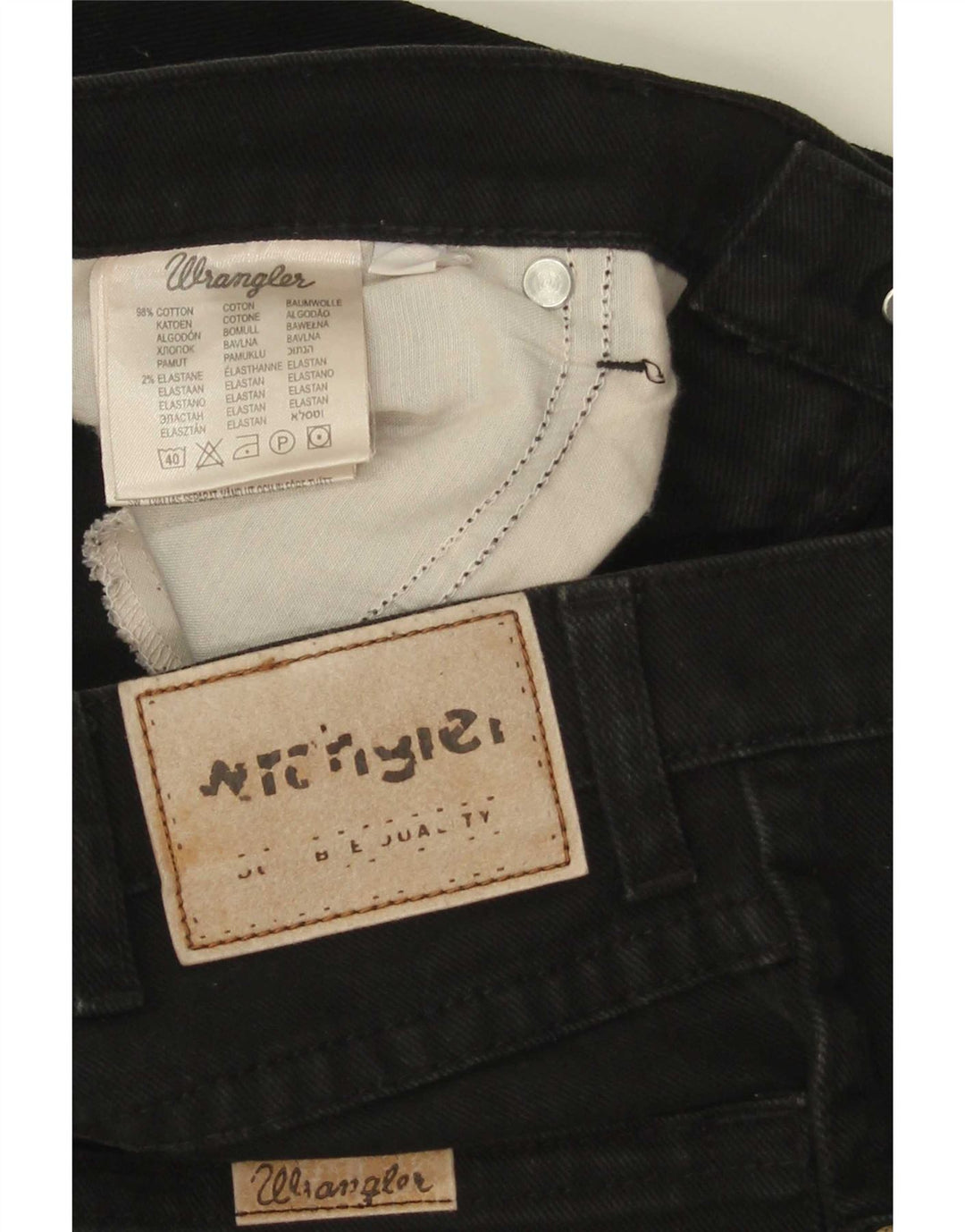 Wrangler Herre Regular Fit Straight Jeans W32 L30 Sort Bomuld