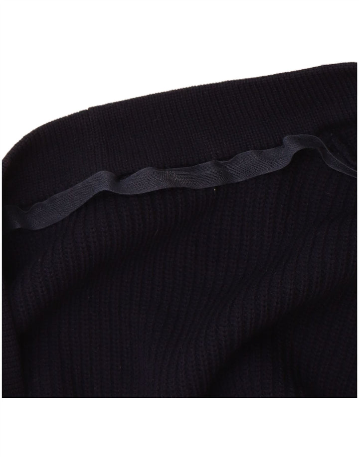 Vintage herre cardigan sweater stor marineblå ny uld