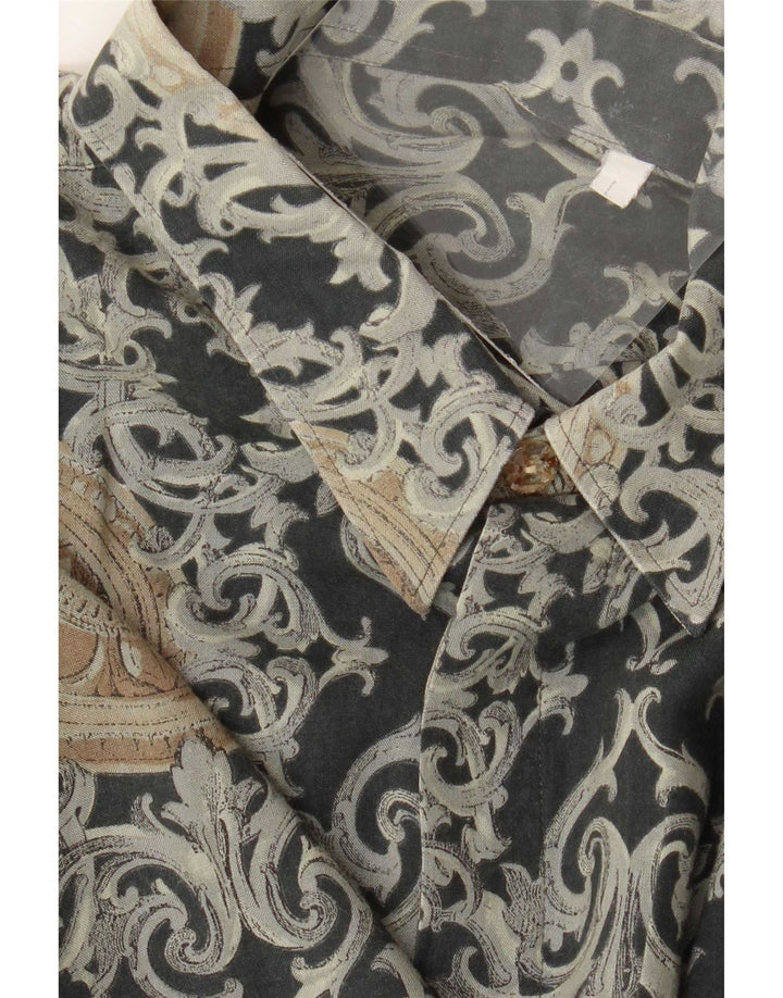 Vintage herreskjorte stor sort Paisley