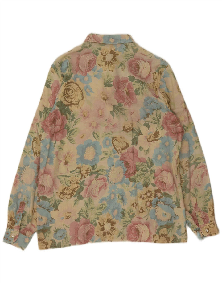 VINTAGE Dameskjorte UK 16 Large Multicolored Floral