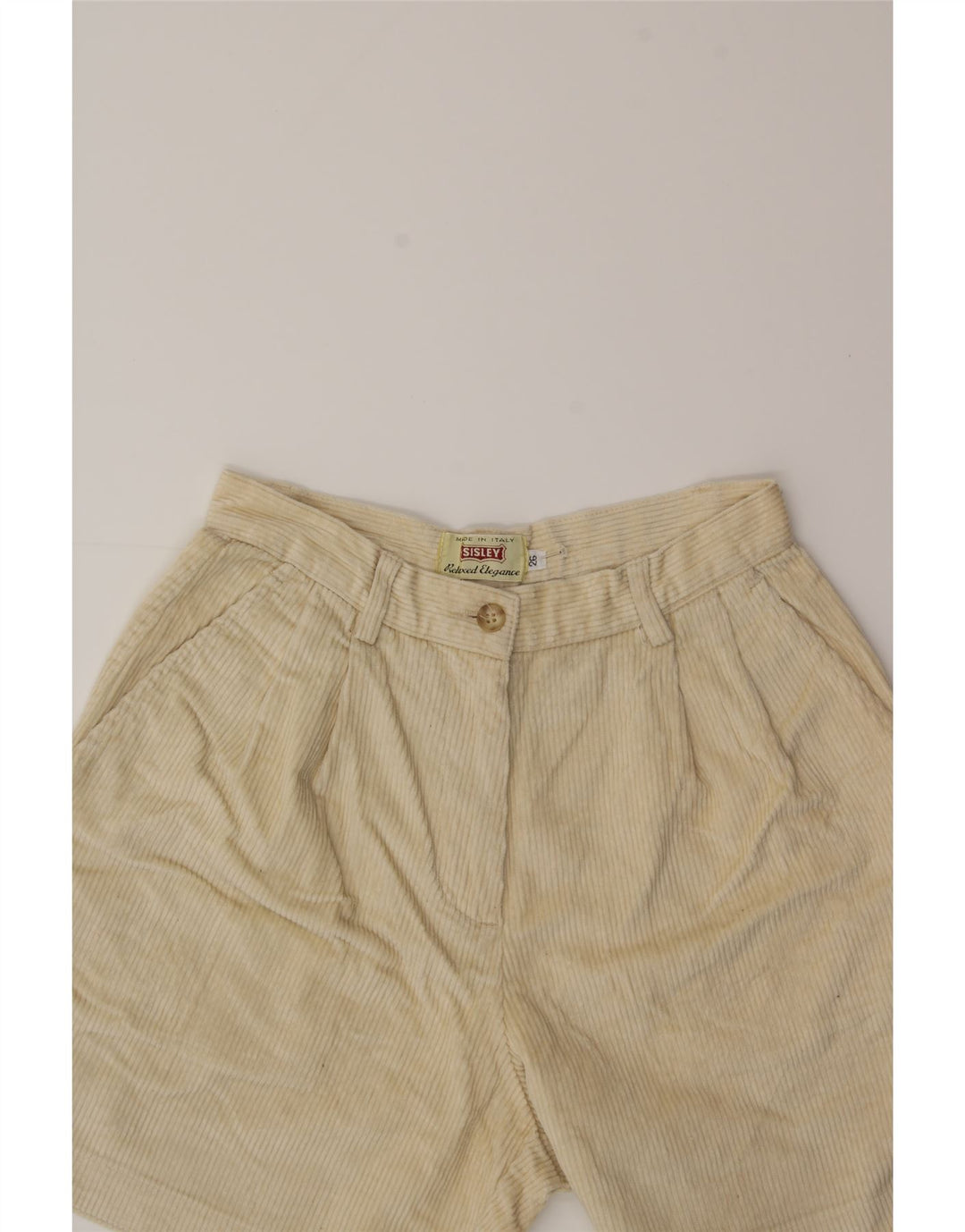 SISLEY Womens Relaxed Elegance Pegged Corduroy Shorts W26 Small  Beige Vintage Sisley and Second-Hand Sisley from Messina Hembry 