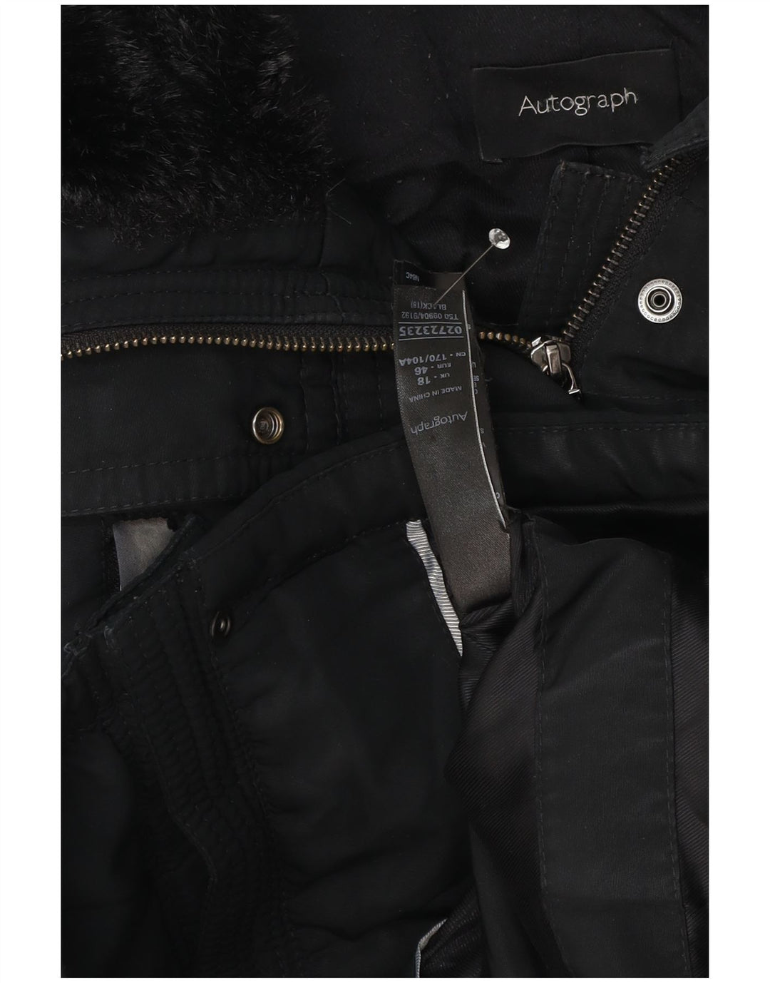 Marks & Spencer Dame Autograph Hooded Parka Jacket UK 18 XL Sort