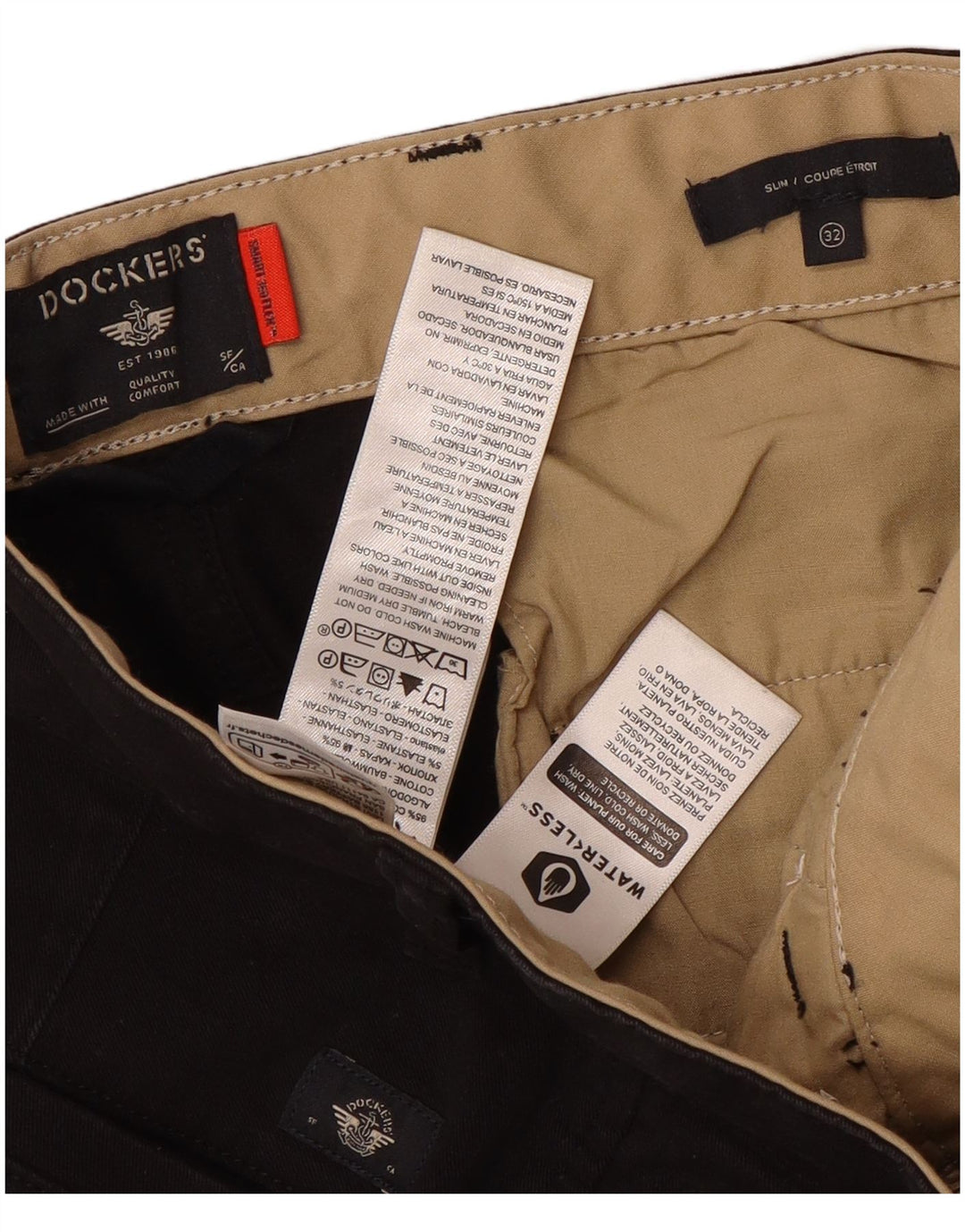 Dockers Herre Slim Chino Bukser W32 L33 Brun Bomuld