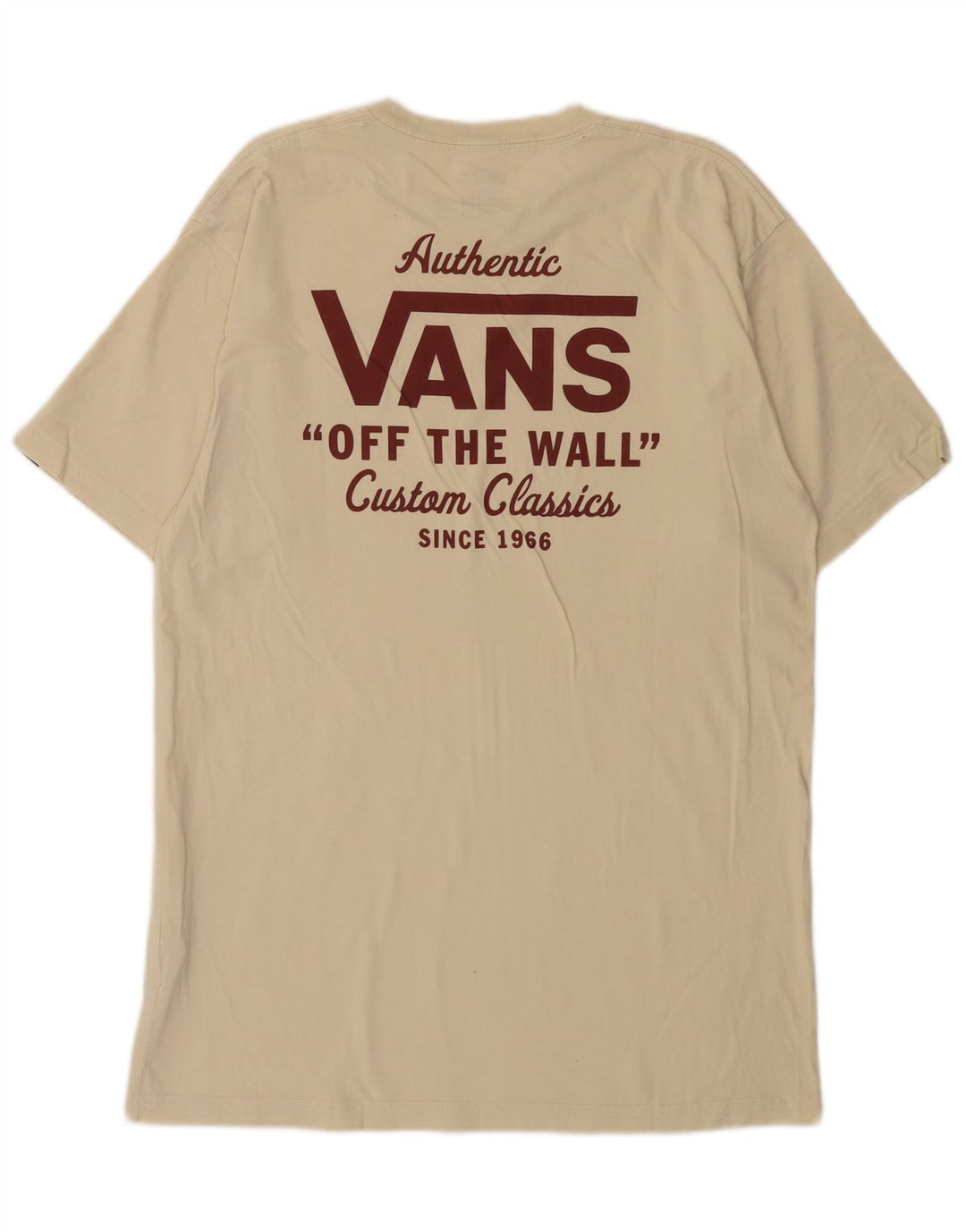 Vans Herre Classic Fit Grafisk T-Shirt Top Medium Beige Bomuld