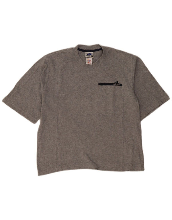 Adidas Herre T-Shirt Top UK 40/42 Medium Grey Bomuld