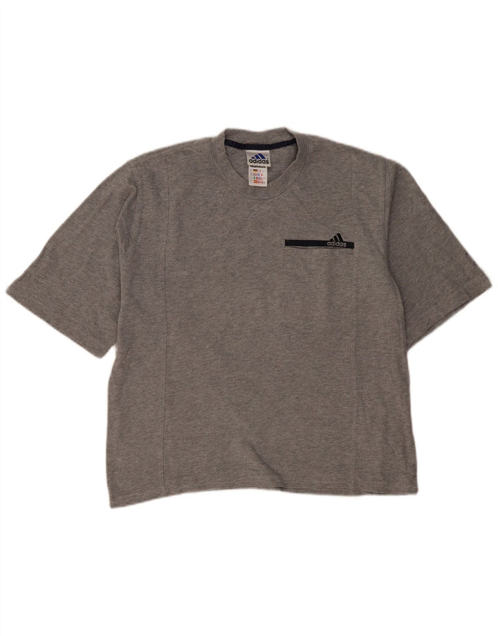 Adidas Herre T-Shirt Top UK 40/42 Medium Grey Bomuld