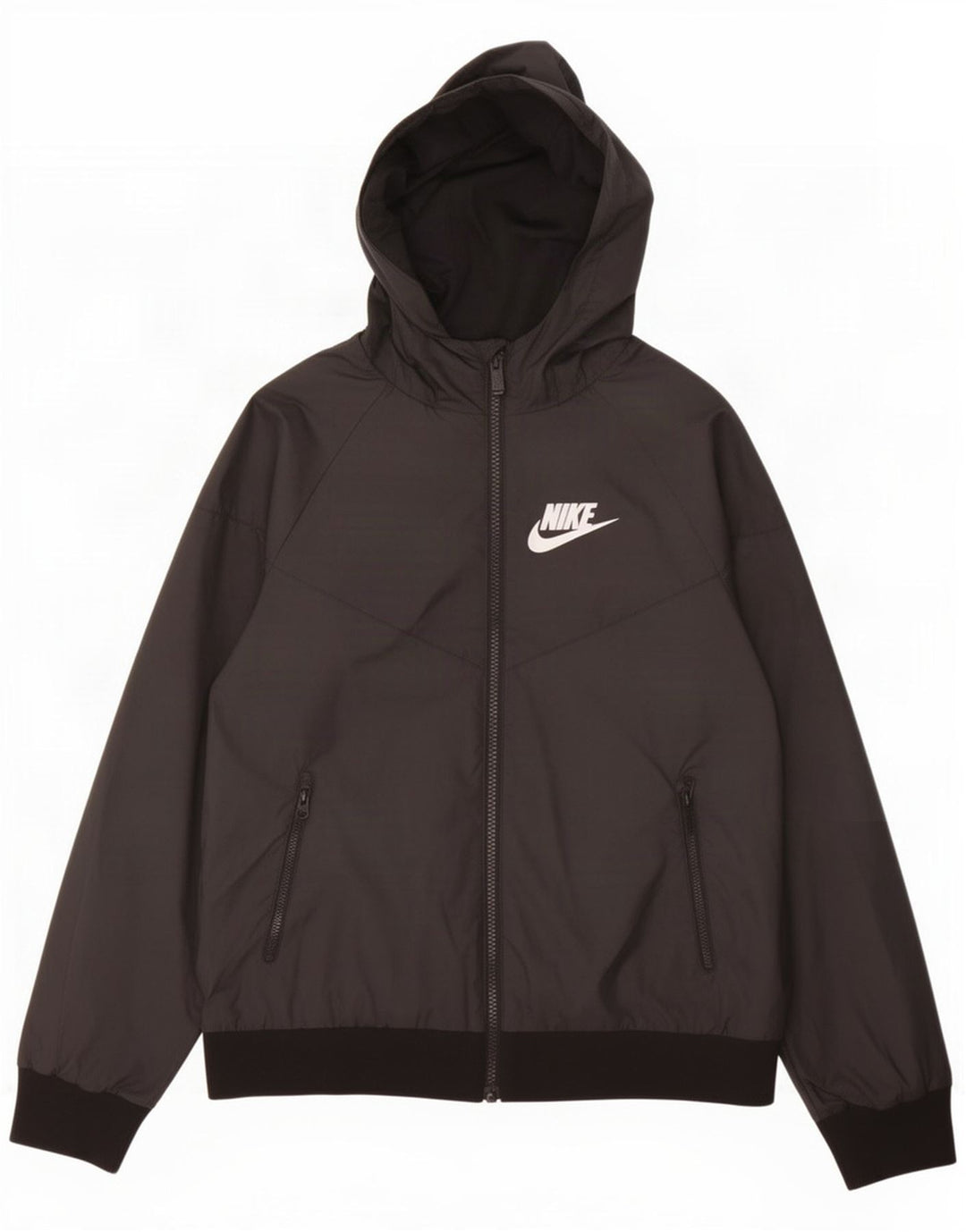 Nike Regnjakke med hætte til drenge 10-11 år Medium Sort Polyester