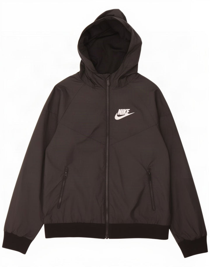 Nike Regnjakke med hætte til drenge 10-11 år Medium Sort Polyester