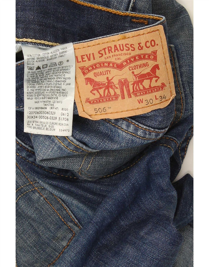 Levi's Herre 506 Straight Jeans W30 L34 Marineblå Bomuld