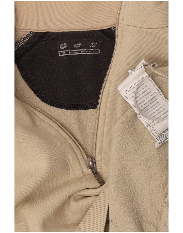 Lotto Herre Zip Neck Sweatshirt Jumper Medium Beige Bomuld