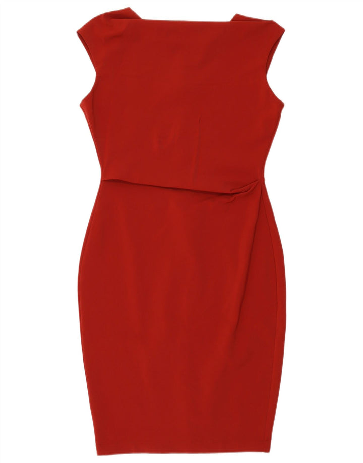 Zara Womens Sleeveless Bodycon Dress UK 12 Medium Rød Polyamid