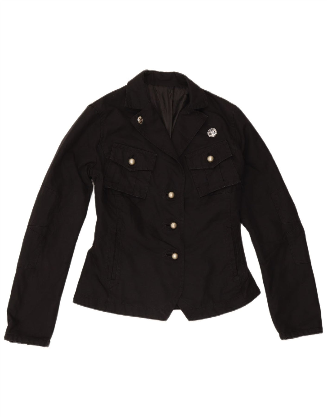 Vintage Utility Jacket til kvinder IT 40 Lille sort bomuld
