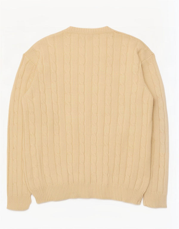 Vintage herre cardigan sweater XL beige bomuld
