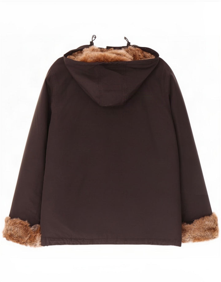 Woolrich Dame Hættejakke UK 14 Medium Sort Bomuld