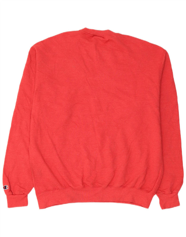 Champion Herre Grafisk Sweatshirt Jumper Stor Rød Bomuld
