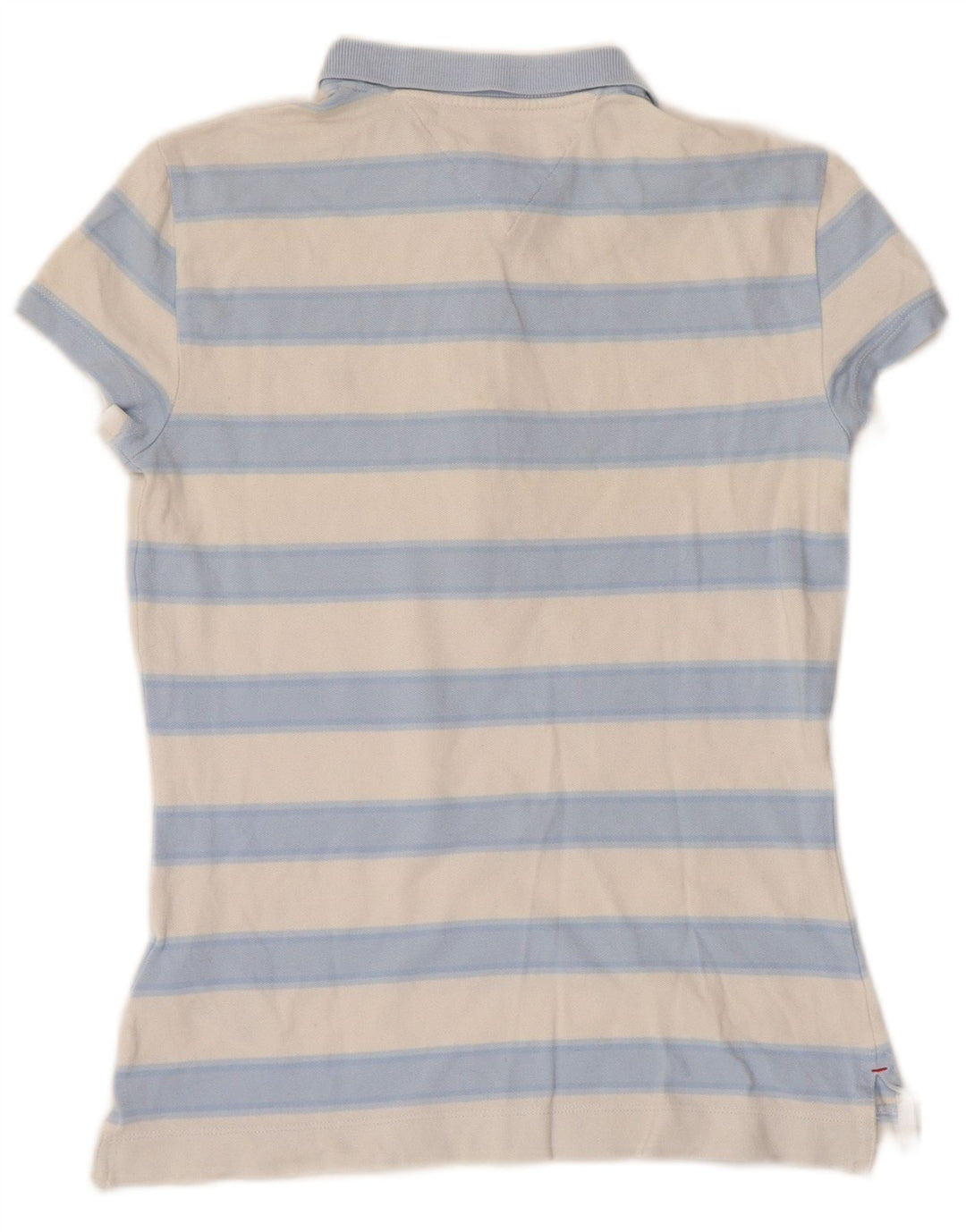 TOMMY HILFIGER Dame Slim Fit Polo Shirt UK 6 XS blå stribet bomuld