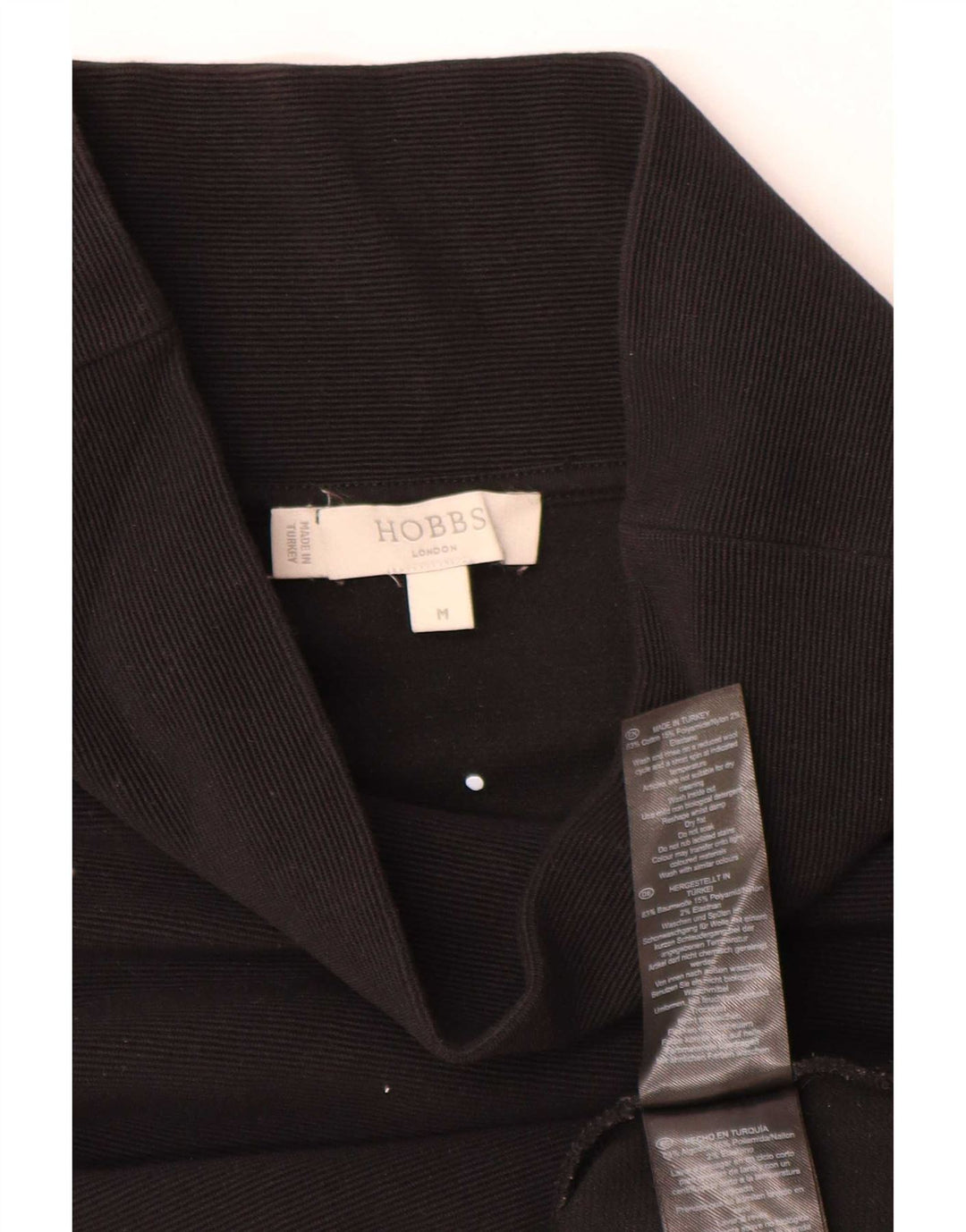 Hobbs Dame Top 3/4 ærmer UK 14 Medium Sort Bomuld