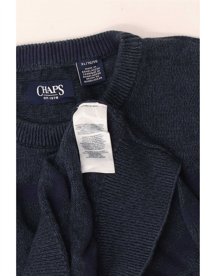 Chaps Herre Crew Neck Jumper Sweater XL Navy Blue Bomuld