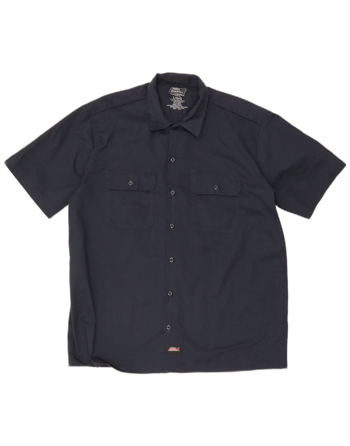 Dickies kortærmet herreskjorte Stor marineblå polyester