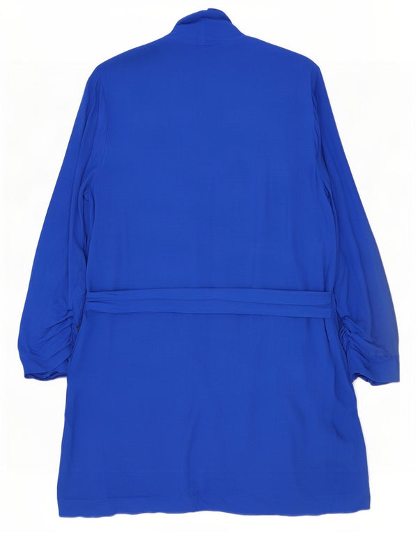 Zara Dame Longline Cardigan Top UK 20 2XL Blå Viscose
