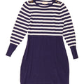 COAST Womens Jumper Dress UK 14 Medium Navy Blue Striped Viscose Vintage Coast and Second-Hand Coast from Messina Hembry 
