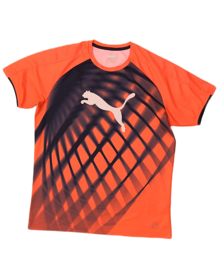 Puma Herre Grafisk T-Shirt Top Medium Orange Ternet