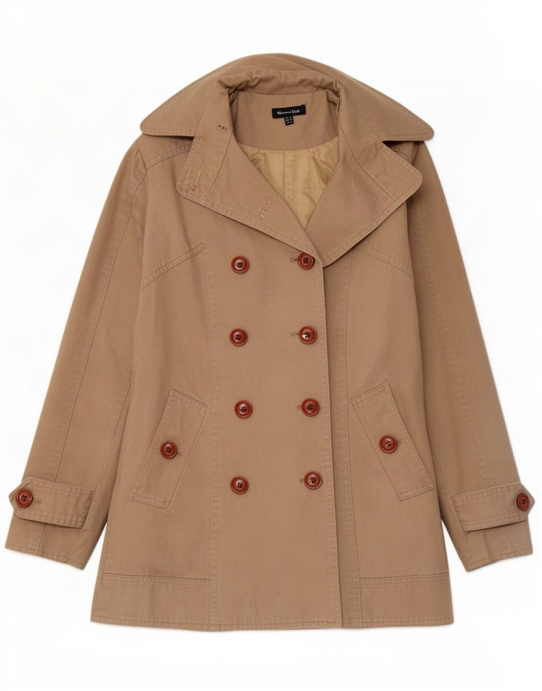 Massimo Dutti Dame Trench Coat UK 14 Medium Beige Bomuld