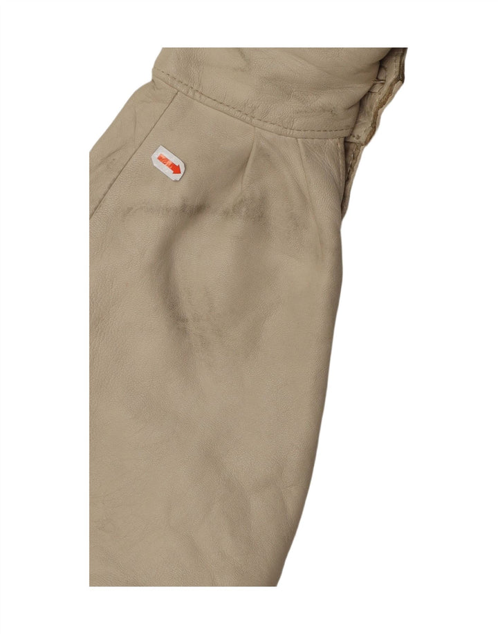 VINTAGE Womens Leather Jacket IT 50 XL Beige Leather Vintage Vintage and Second-Hand Vintage from Messina Hembry 