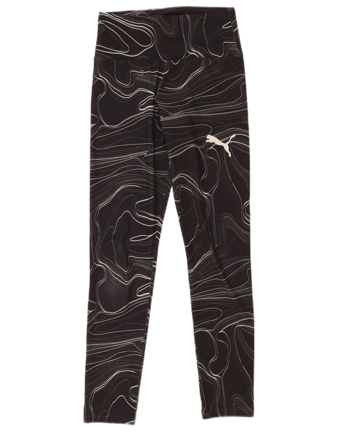 Puma kvinders abstrakt mønster Leggings UK 8 Small Black Geometric
