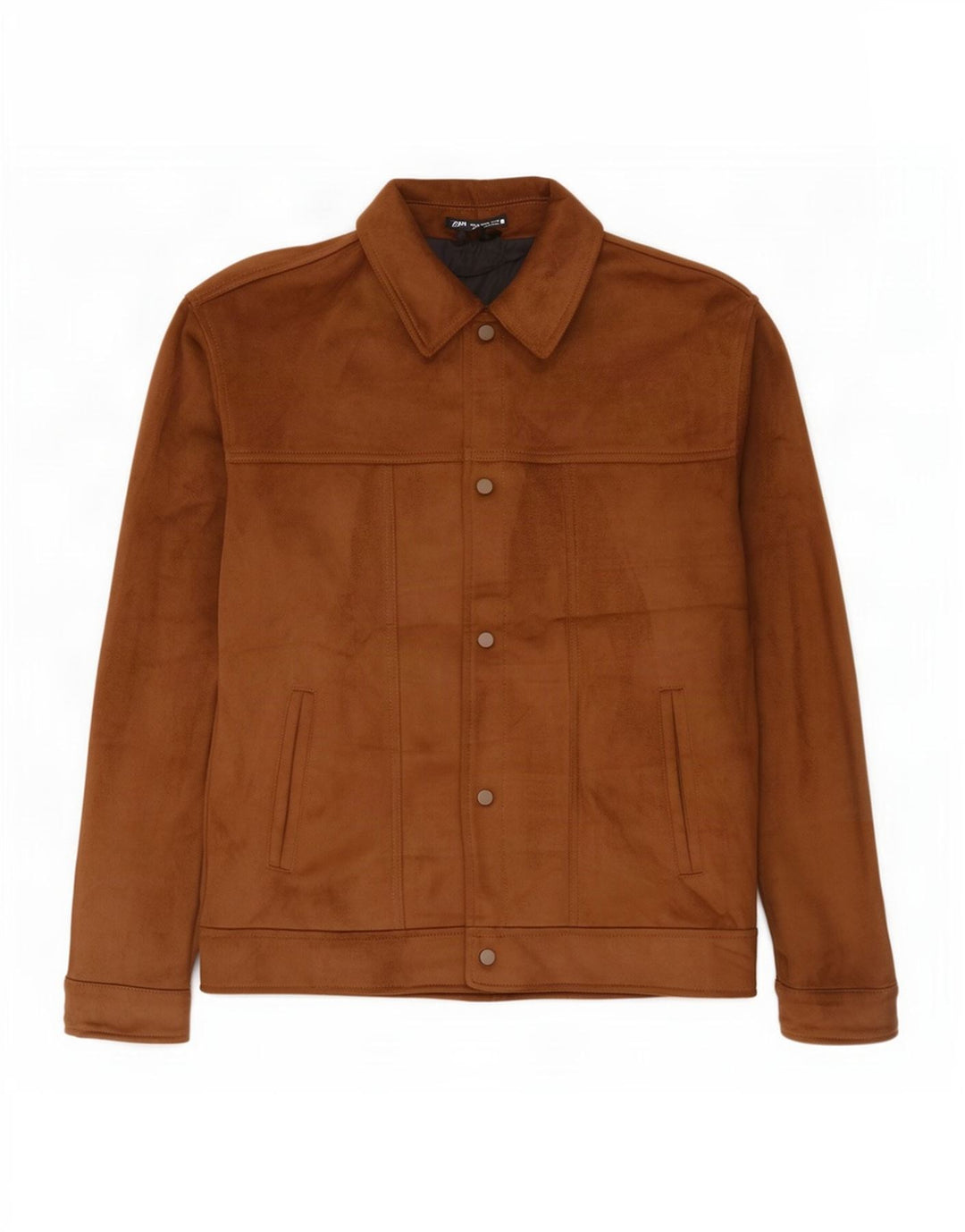 Zara Herre imiteret ruskind bomberjakke UK 42 XL Beige Polyester
