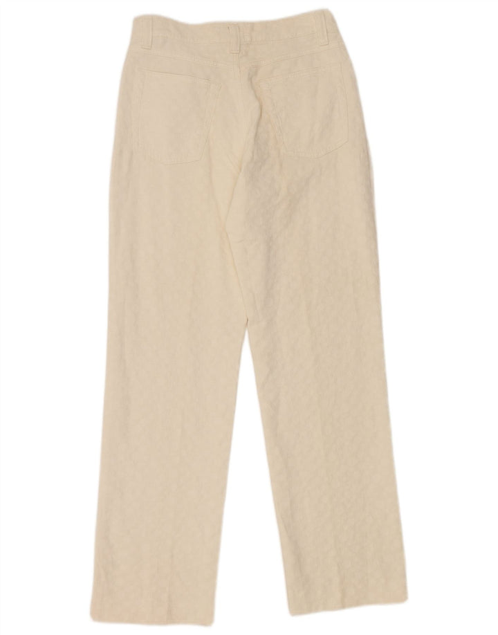 Vintage Dame Casual Bukser IT 42 Medium W26 L28 Hvid Geometrisk