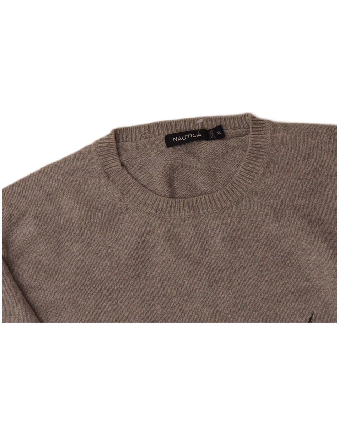 NAUTICA Mens Crew Neck Jumper Sweater XL Grey Cotton