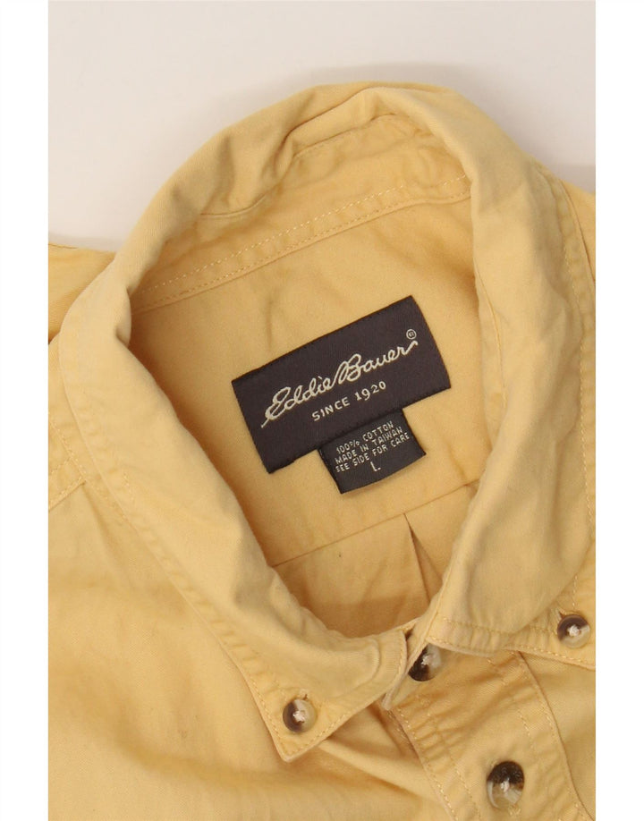 Eddie Bauer Kortærmet Herreskjorte Stor Gul Bomuld