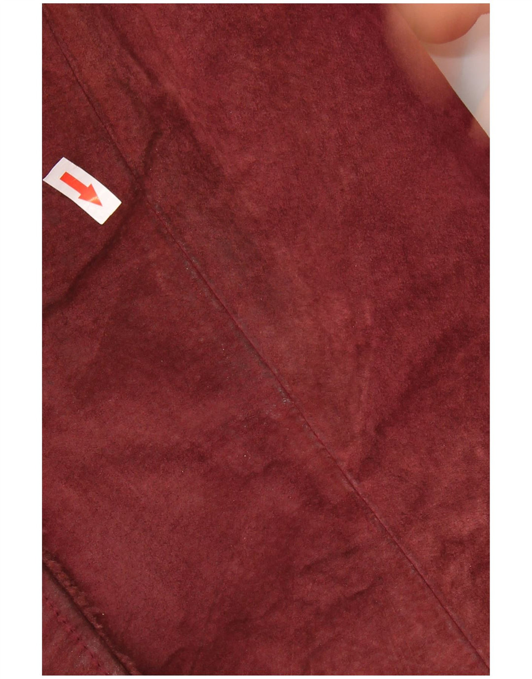 VINTAGE Sherpa Ruskindsjakke til kvinder UK 14 Medium Burgundy Læder