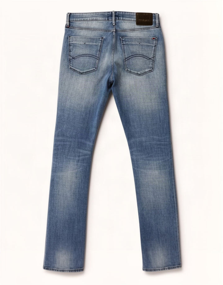 Tommy Hilfiger Herre Slim Jeans W34 L34 Blå Bomuld