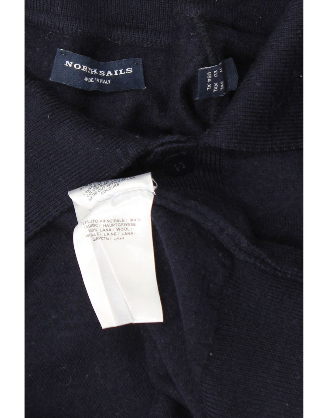 North Sails Herre Polo Neck Jumper Sweater XL Navy Blue Uld