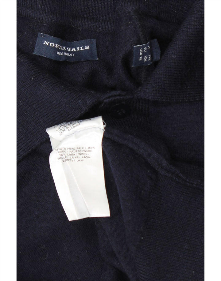 North Sails Herre Polo Neck Jumper Sweater XL Navy Blue Uld