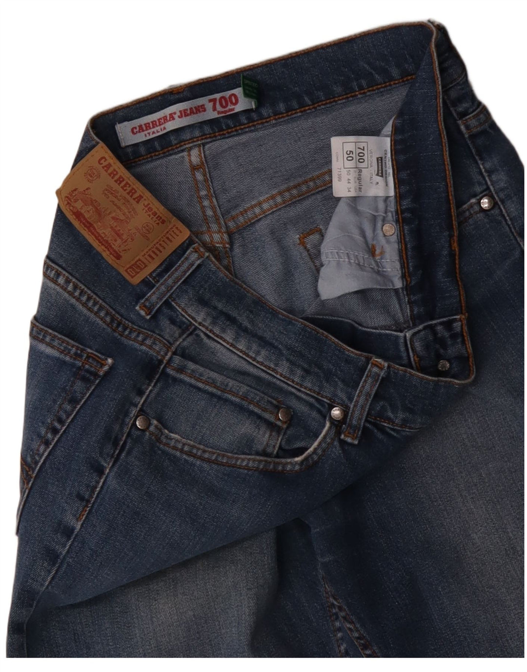 CARRERA Herre 700 Straight Jeans IT 50 Large W34 L35 Blå Bomuld