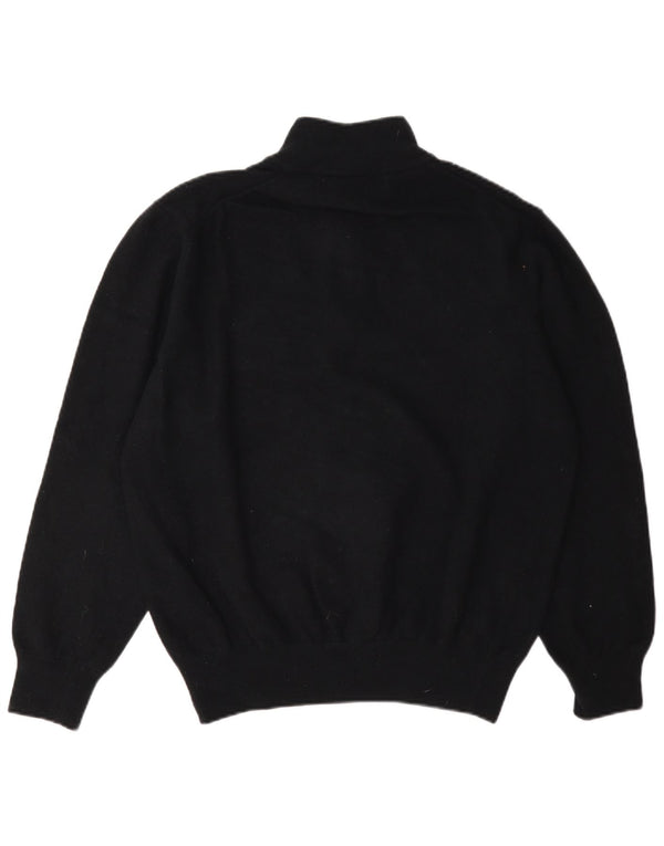 Fred Perry Dame Zip Neck Jumper Sweater UK 18 XL Sort Uld