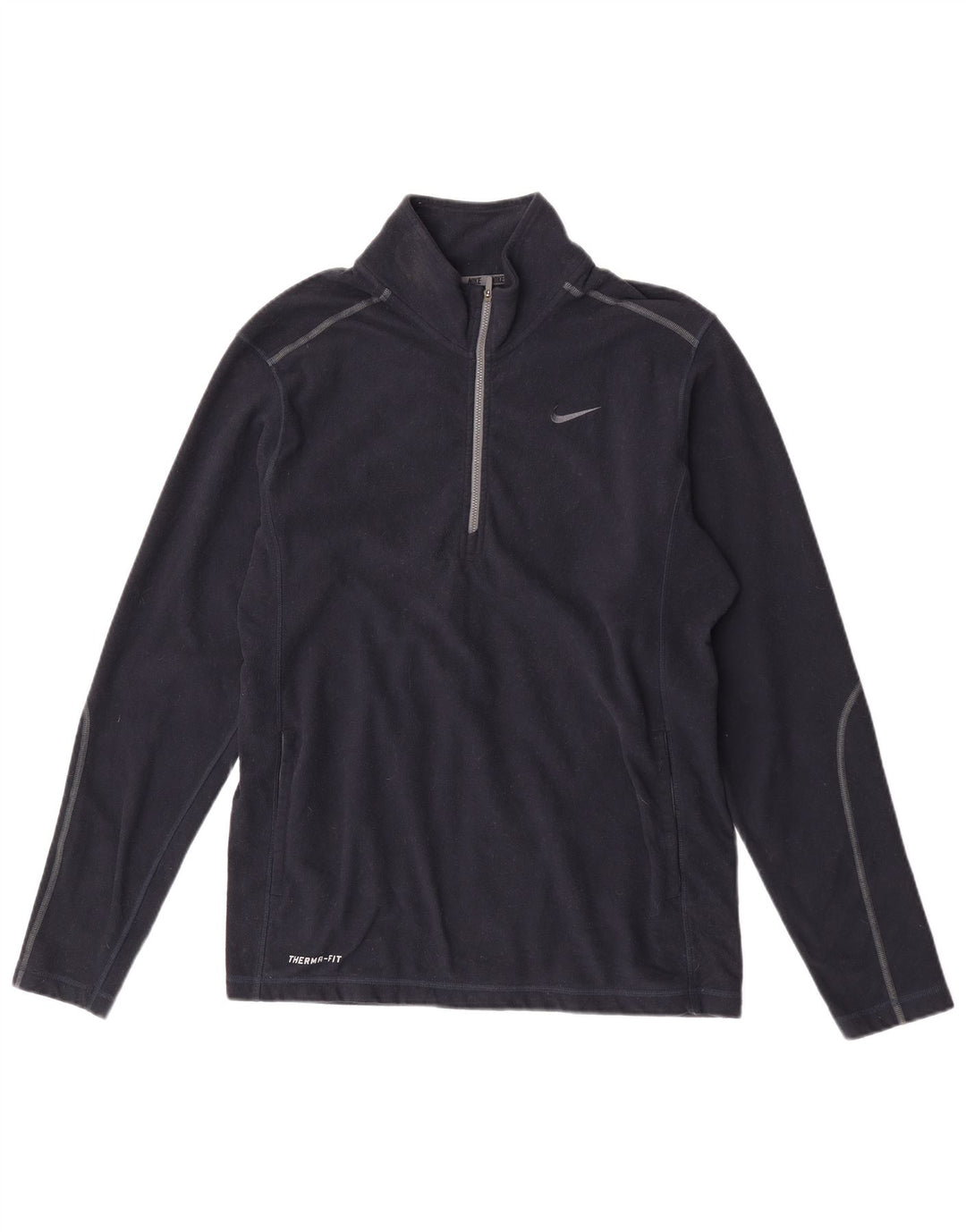 Nike Herre Therma-Fit Fleecetrøje med lynlåshals mellem marineblå polyester