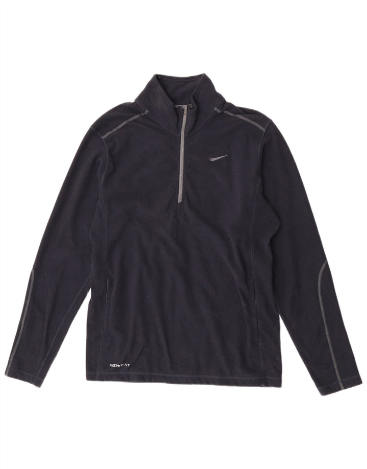 Nike Herre Therma-Fit Fleecetrøje med lynlåshals mellem marineblå polyester