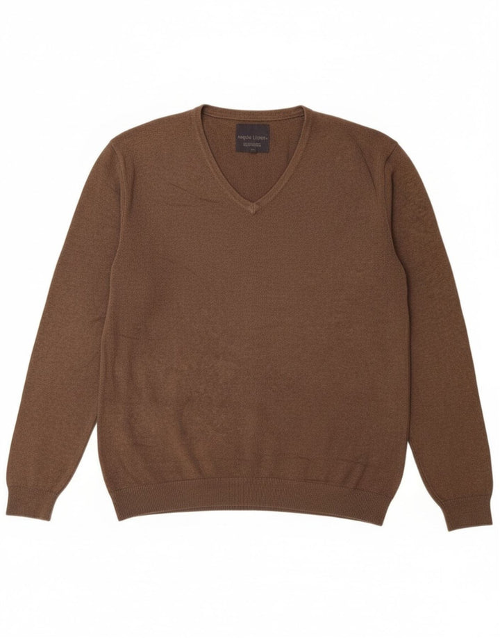 Angelo Litrico Herre V-hals sweater XL brun bomuld