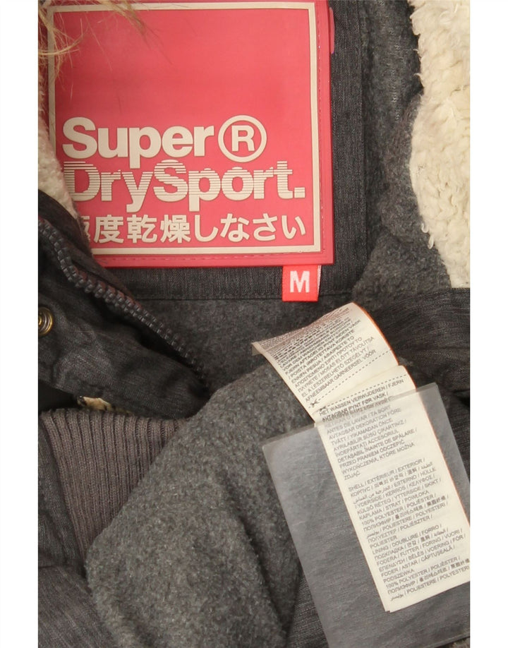 Superdry Polstret hættejakke til kvinder UK 12 mellemgrå polyester