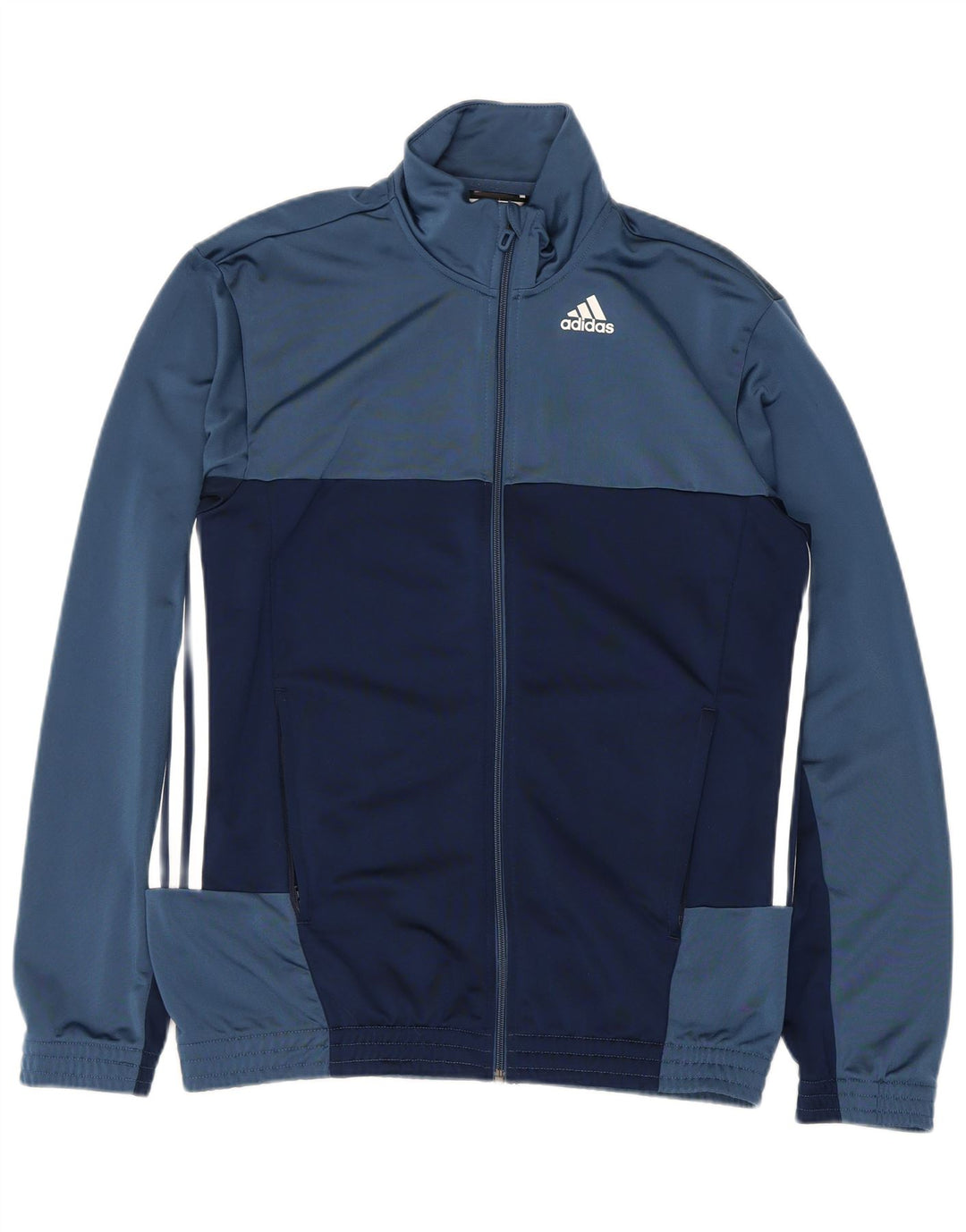 Adidas Herre grafisk træningsdragt Topjakke UK 40/42 Medium Blue Colourblock