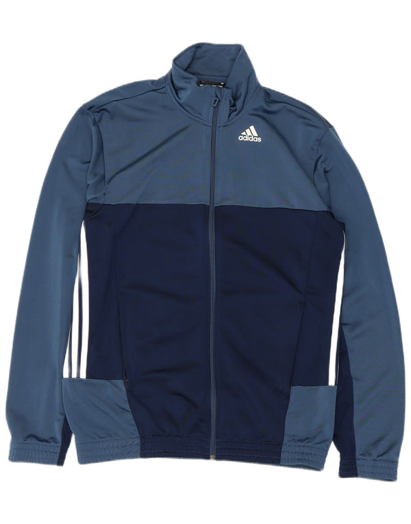 Adidas Herre grafisk træningsdragt Topjakke UK 40/42 Medium Blue Colourblock